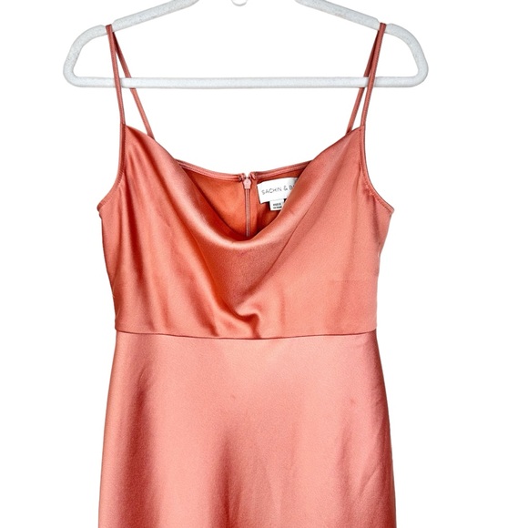 BHLDN Sachin & Babi Cali Satin Cowl Neck Slip Midi Dress Sedona Sunset SZ 8 - Picture 7 of 16